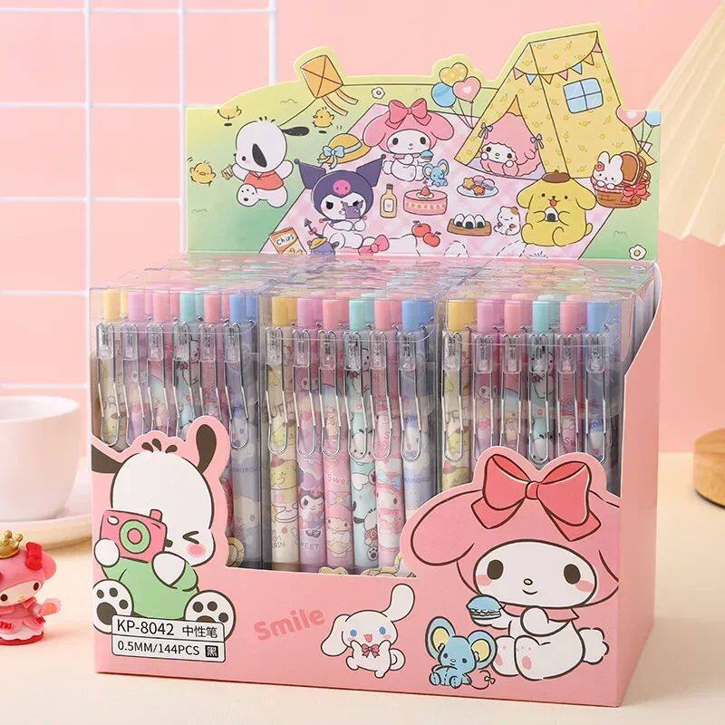 산리오 젤 펜 12개 쿠로미 헬로 키티 멜로디 귀여운 박스형 P