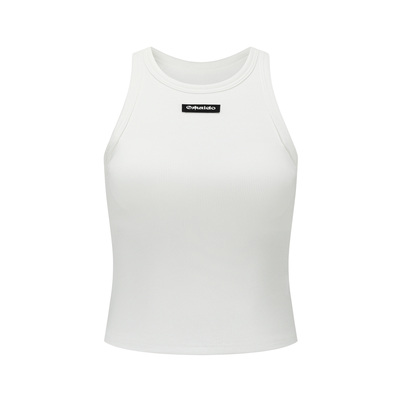 黑色修身自带胸垫针织背心