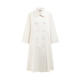DEWY SKIN Trench Coat 贵妇水光肌白色丝滑光泽风衣外套