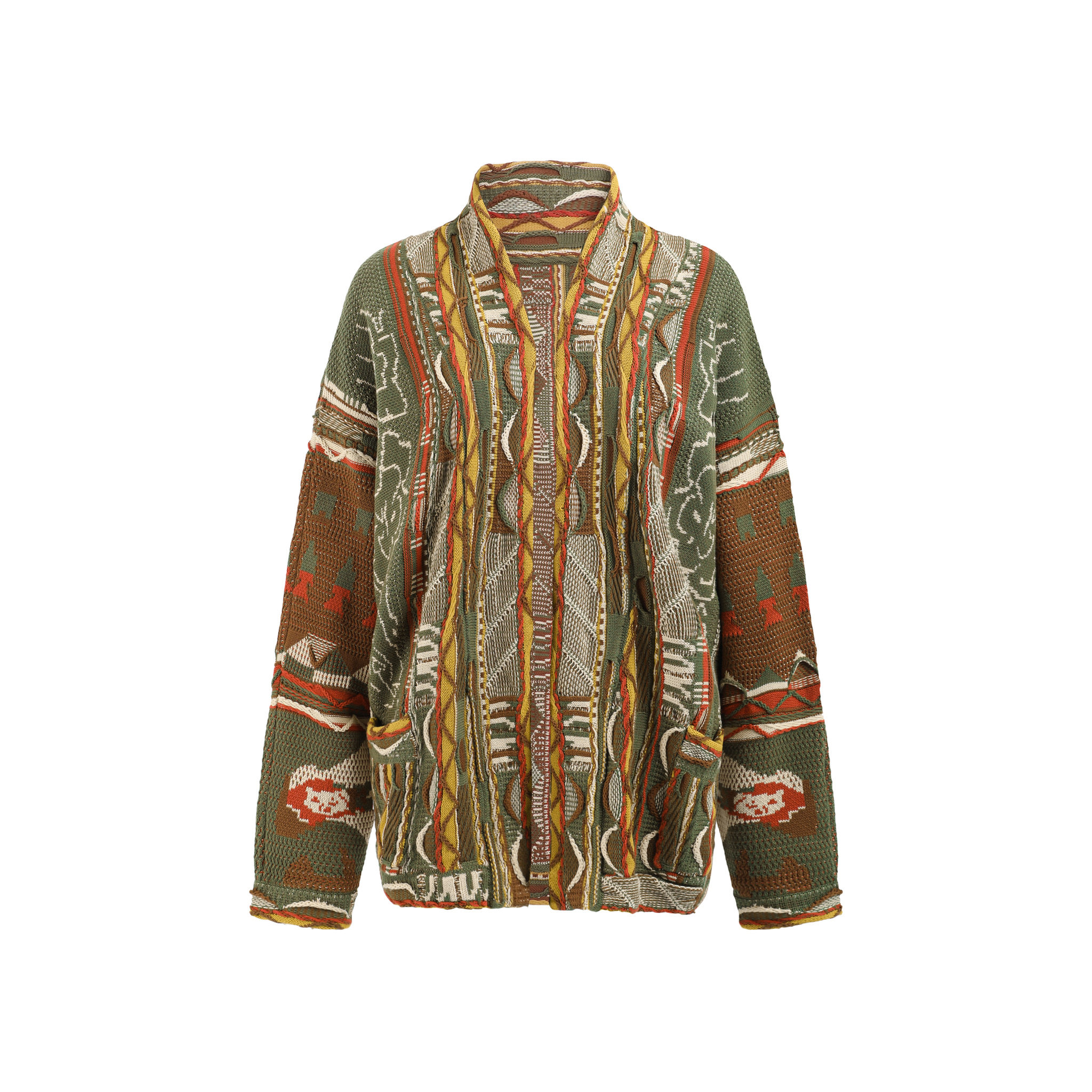 Guxiang Honey Cardigan 古乡蜂蜜民族风提花棉质针织毛衣外套