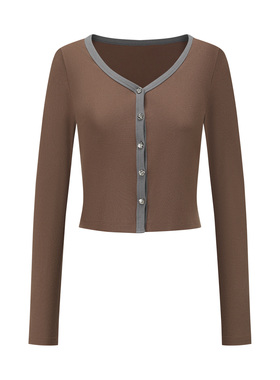 Mocha Rib Cardigan 摩卡棕螺纹开衫