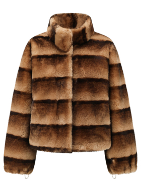 Winter Cropped Vegan Fur Jacket 冬日甜暖虎皮蛋糕环保皮草