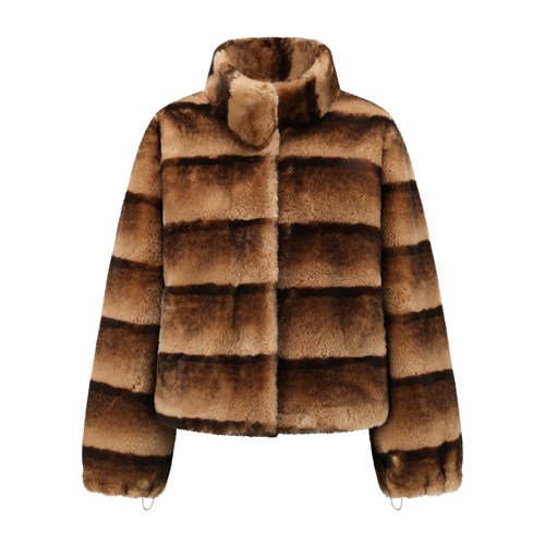 Winter Cropped Vegan Fur Jacket 冬日甜暖虎皮蛋糕环保皮草