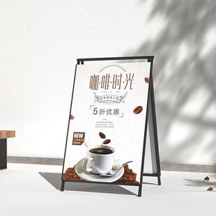 户外海报展示架 立式可折叠双面广告架防风手提展示牌不锈钢定制