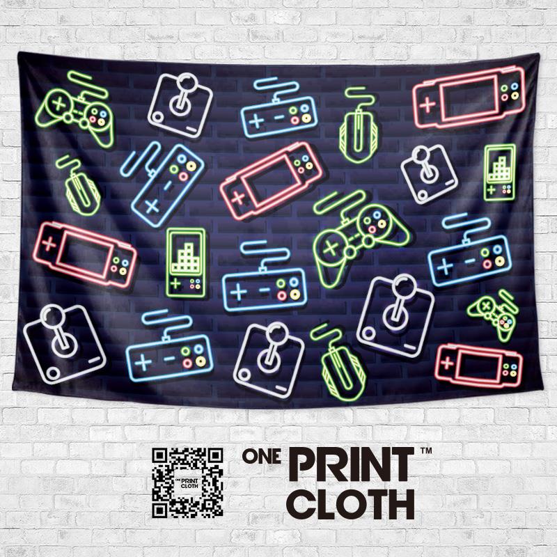 游戏街机手柄玩家周边卧室宿舍装饰背景墙布海报挂布床帘桌布盖布