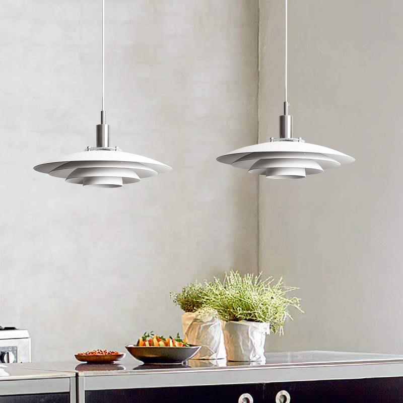 餐厅吊灯北欧现代简约吧台岛台飞碟吊灯极简铝材PH5长盘餐桌吊灯