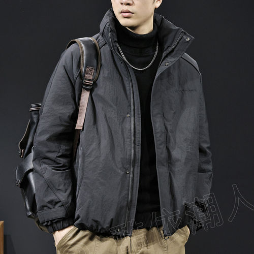 高端复古立领90白鸭绒羽绒服男2025冬季新款保暖潮牌工装外套大码