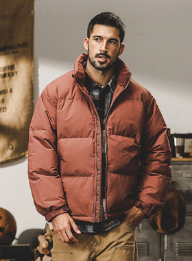 美式高蓬松鸭绒羽绒服男冬季新款潮牌加厚保暖面包服户外休闲外套