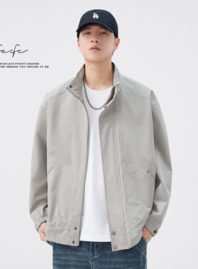 FAFC2024秋季美式潮牌宽松休闲通勤立领夹克男款防风防水上衣外套