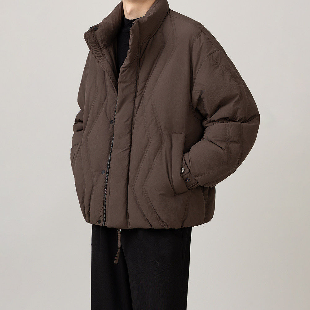 韩版休闲高级90白鸭绒立领短款羽绒服男宽松保暖加厚冬季新款外套