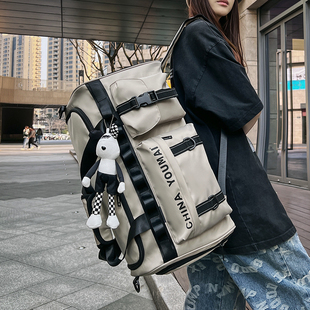 旅行包2024年新款健身包双肩包短途行李袋男大容量旅游收纳背包潮