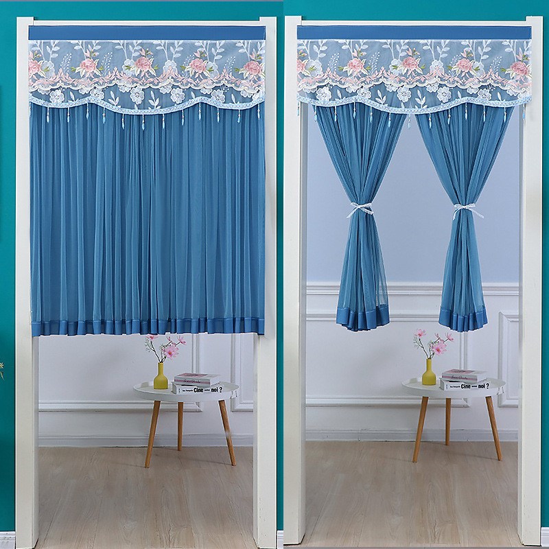 纱门帘半帘短帘用免打孔挂帘卧室C厨房卫生间隔断帘遮挡帘新新品