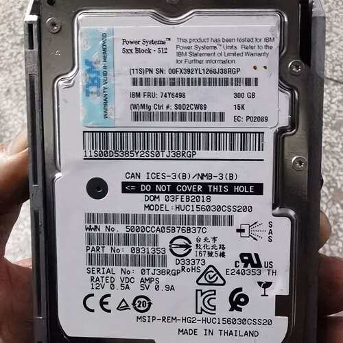 可维修IBM 74Y6496 74Y6498 300G 15K S议价