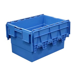 斜插式 带盖折叠物流周转箱塑料箱PPG加厚食品水果转运箱物流运输