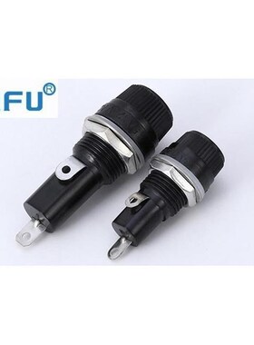 黑色旋钮FUSE 保险管座 玻璃管w 5*20 6X30MM 保险丝座 熔断器底