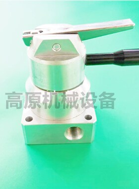 手动转阀三位四通孔34R8F G1/4-L防夹安O全锁气缸中位停止带锁定
