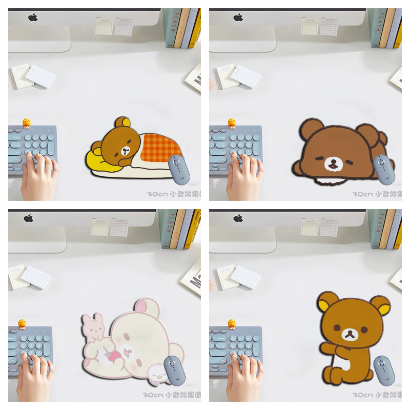 可爱熊ins原创轻松熊啦啦熊Rilakkuma原创异形鼠标垫大号电脑便携