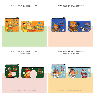 卡通星星人笔袋钱包拉链包学生零钱包日韩潮流动漫周边