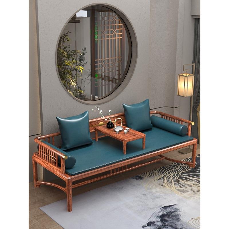 乌金木新中式罗汉床实木沙发床椅榻小户型轻奢茶桌椅组合家具