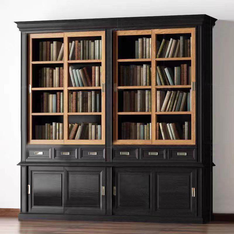 法式乡村复古实木四门书柜书橱美式橡木推拉移门办公展示柜餐边柜,玩具/童车/益智/积木/模型,其它,淘宝优惠券,粉丝福利购,淘宝优惠卷