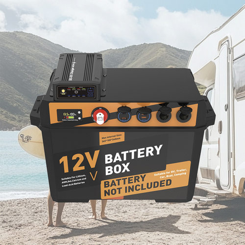 户外多功能电瓶盒便携式电池箱battery-box含DC-DC充电器25A40A