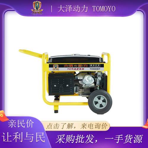 外贸出口大泽动力8KW汽油发电机单缸小型家用便携式全自动启动型