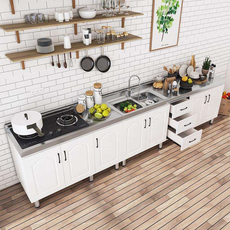 简易橱柜组装经济型碗柜水槽柜出租房家用厨柜储物柜厨房灶台柜