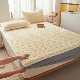 A类兔兔塔芙蓉绒床笠牛奶珊瑚绒法兰床罩1米2加绒床垫一米五斗笠