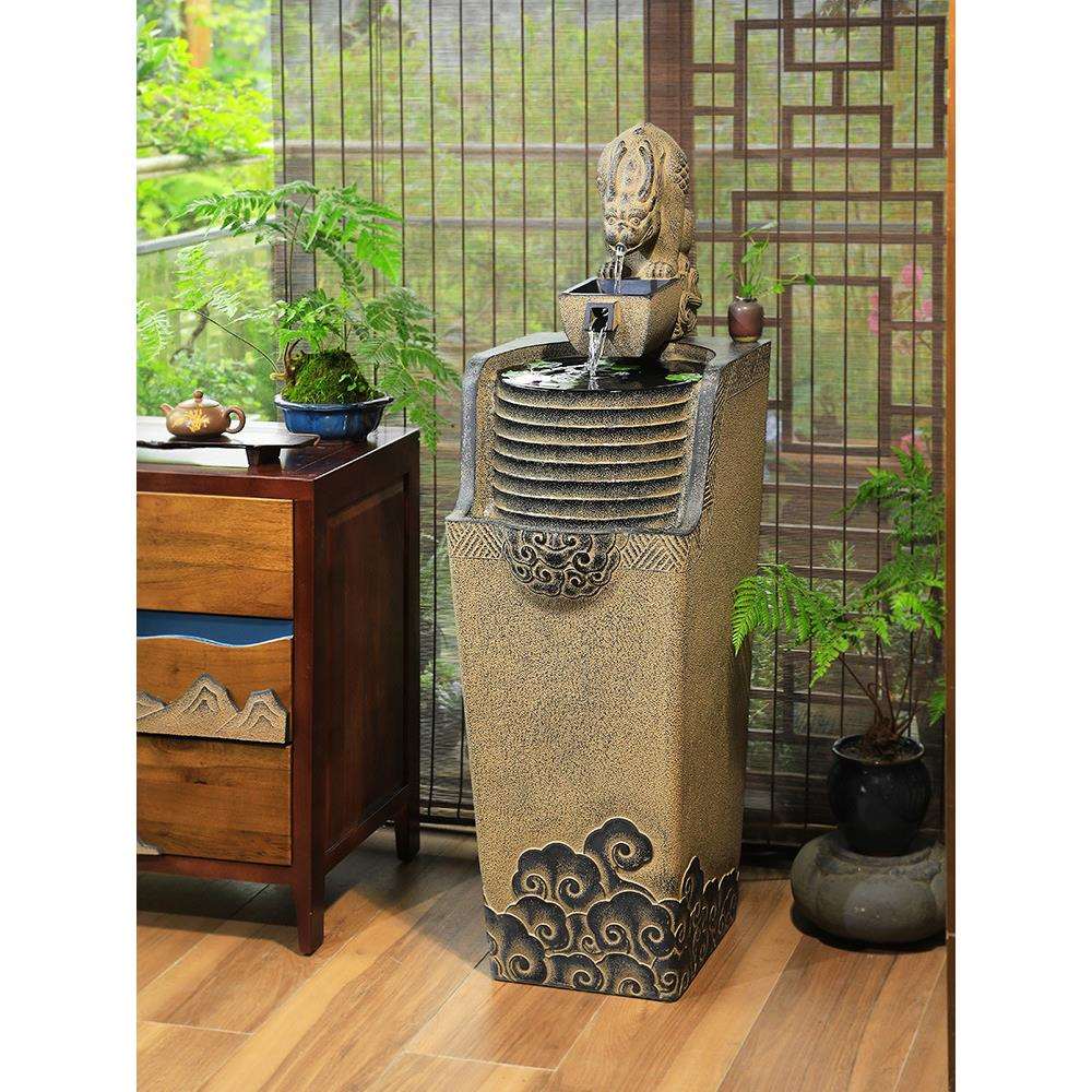 汉韵堂中式流水摆件落地造景装饰室内客厅阳台户外循环水景观喷D&