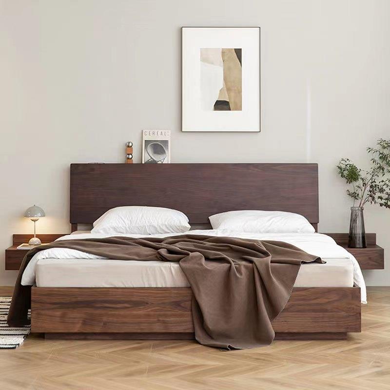 黑胡桃木实木床日式抽屉樱桃木卧室储物气压双人床高箱榻榻米矮床