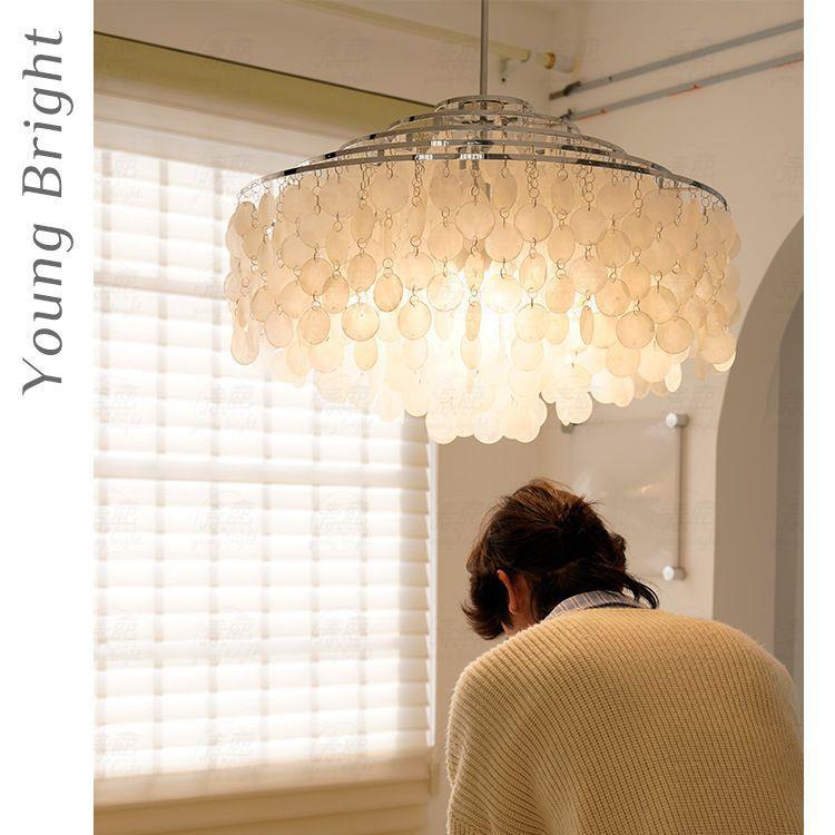 意大利法式奶油复古verpan珍珠贝壳吊灯餐厅卧室美式北欧风铃灯具