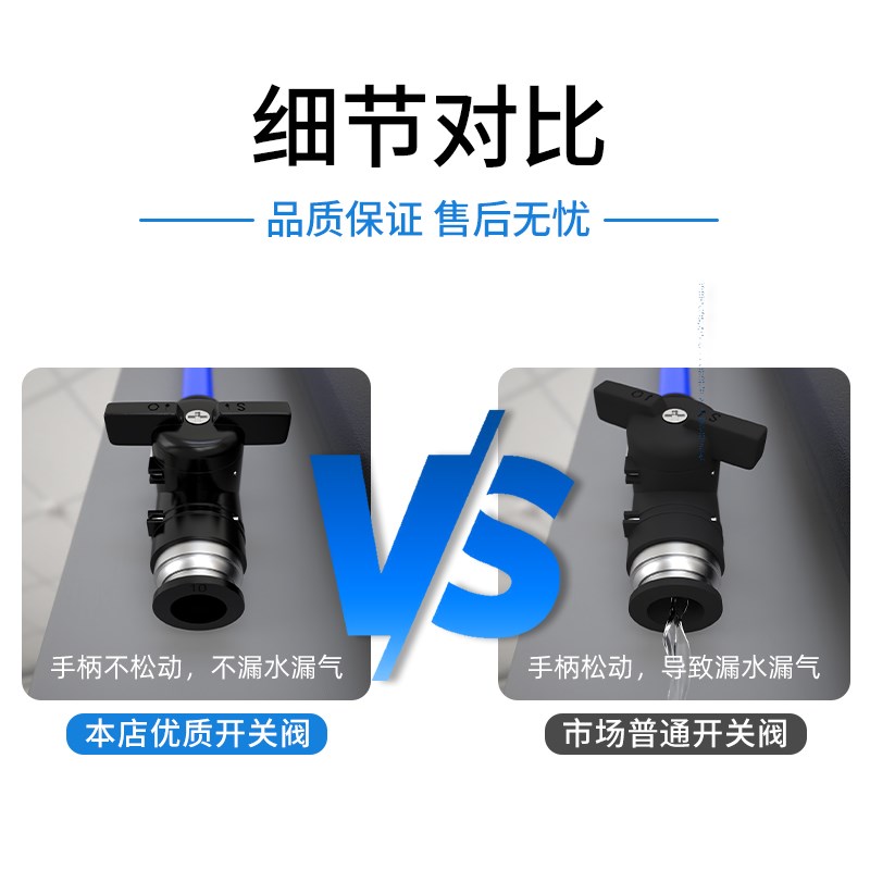气管开关阀气阀气动手阀直通阀门快插接头配件大I全BUC-4/6/8/10m
