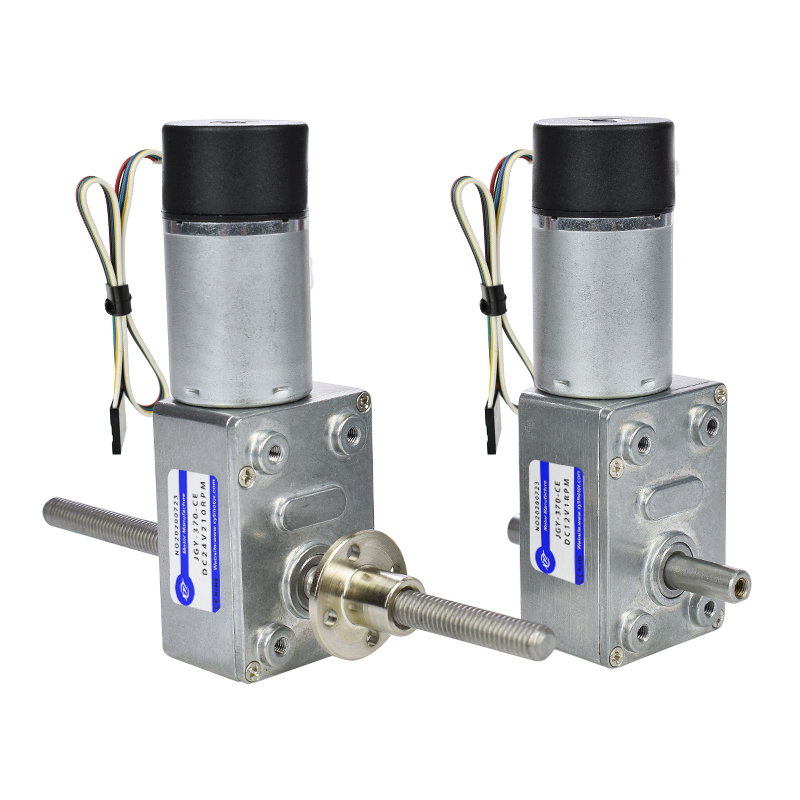 JGY-370微型直流减速电机自锁齿轮 调速马达编码器12v24v双轴螺杆