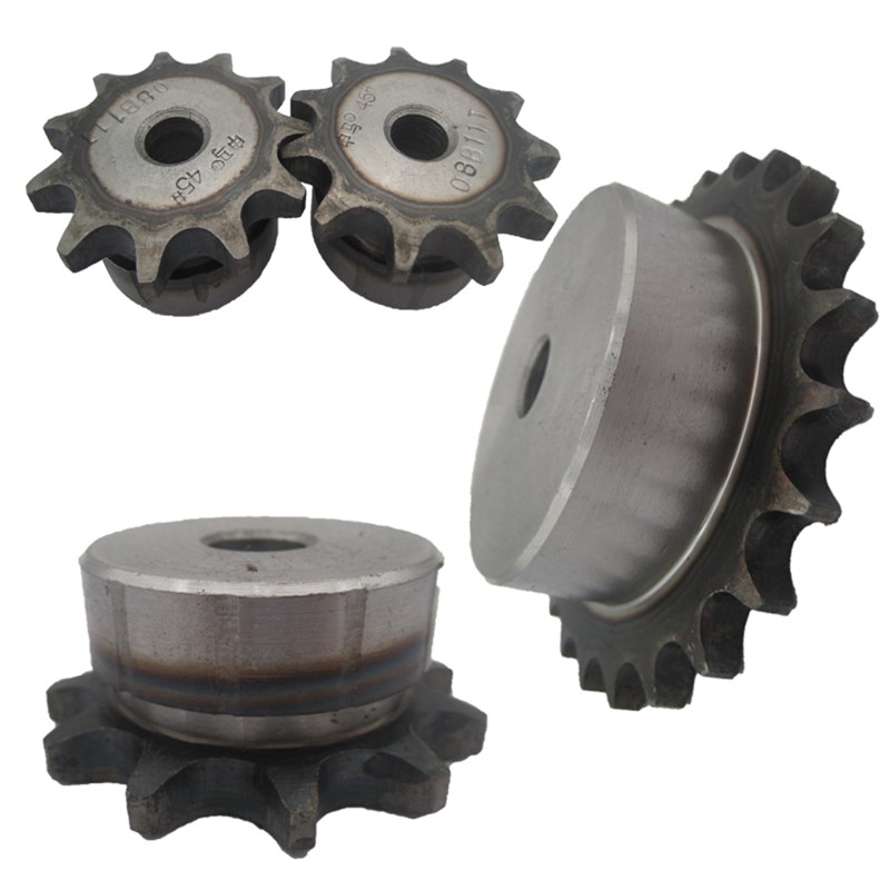 45钢单排带台链轮5分10A 10~30齿 淬火工艺孔标准孔工业 申马传动