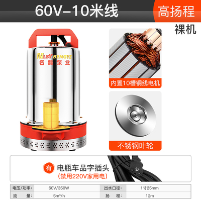 直流潜水泵12V24V48V60V电瓶车电动车水泵小型灌溉农用家用抽水机