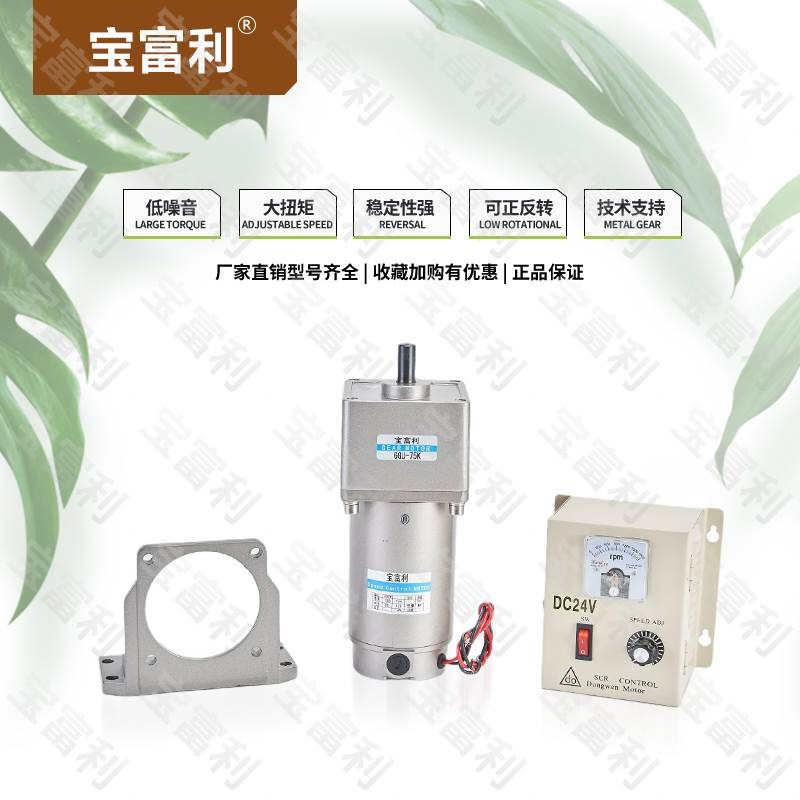 BFL永磁直流电机齿轮减速电机 15W-350W60型-90型 12v24v110v200v