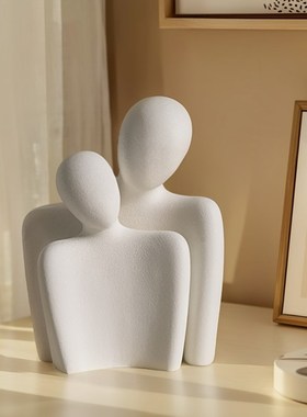 情侣艺术意式极简摆件q酒柜客厅玄关电视柜家居软装饰品侘寂风高