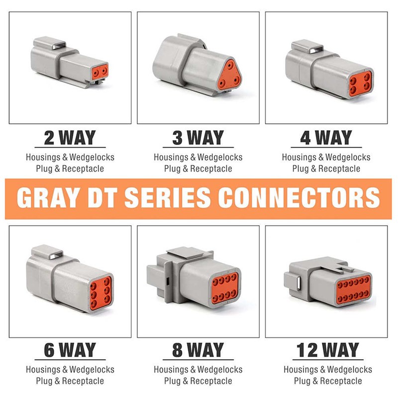 188pcs盒装 DT系列2/12针汽车连接器公母W防水接插件套装