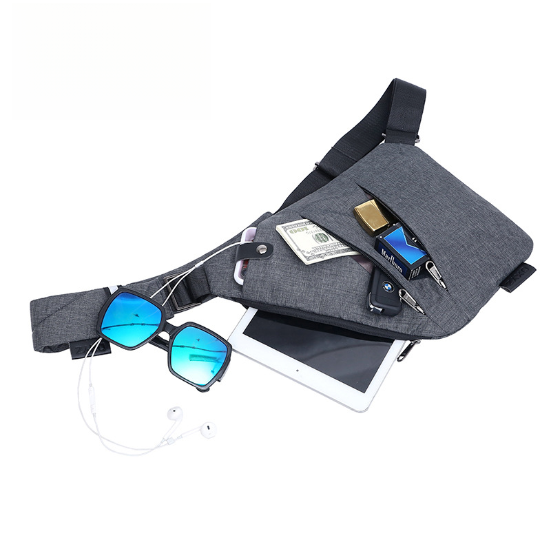 新款男士数码收纳枪包帆布胸包