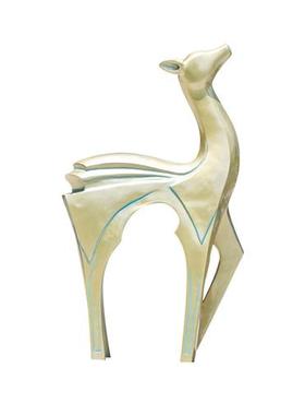 户外抽象几何仿铜梅花鹿玻璃钢雕塑公园林售楼处小区小品白鹿摆件