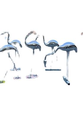 不锈钢白鹭抽象鸟金属仙鹤雕塑酒店售楼部庭院水池装饰摆件艺术品