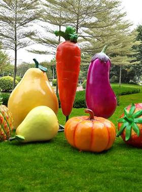 玻璃钢仿真蔬菜水果雕塑户外造型南瓜白菜草莓摆件农庄生态园装饰
