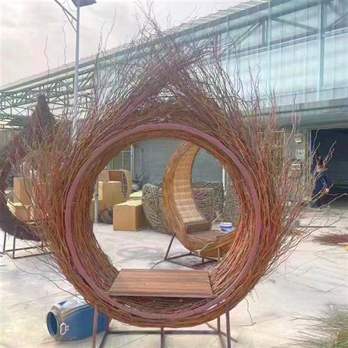 藤编座椅网红打卡鸟巢拍照打卡户外道具巴厘岛鸟巢民俗农庄装饰