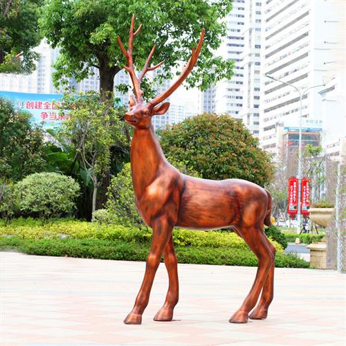 大型园林雕塑玻璃钢摆件仿真动物梅花鹿别墅公园庭院大装饰树脂工