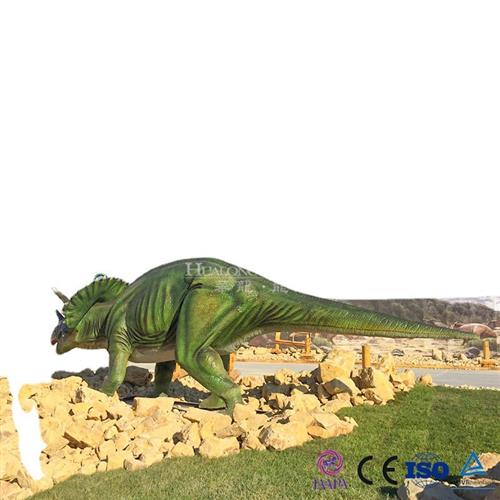 户外美陈仿真机械电动模型三角龙高密度硅胶海绵大型室外恐龙