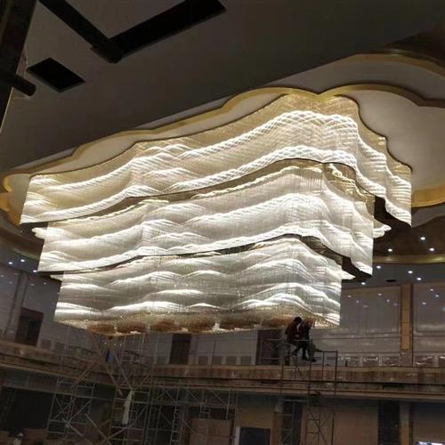 大型水晶吊灯酒店大堂水晶吊灯图书馆展厅会所大堂水晶吊灯