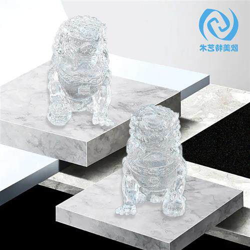 中国风落地透明树脂狮子摆件酒店售楼处客厅玄关入户别墅貔貅雕塑