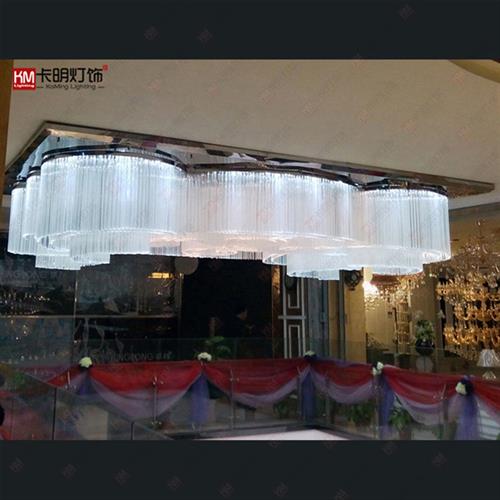 厂家现货酒店大堂水晶梅花棒吊灯非标工程灯饰大堂水晶吊灯