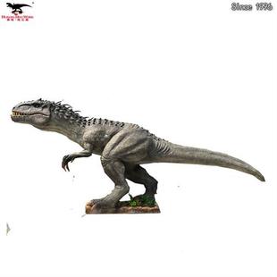 户外景观互动装置会动会叫大恐龙硅胶表皮仿真机械暴虐霸王龙