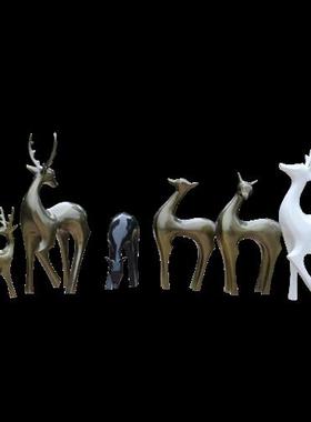 玻璃钢抽象鹿雕塑园林景观小区公园学校地产大型动物装饰摆件造景